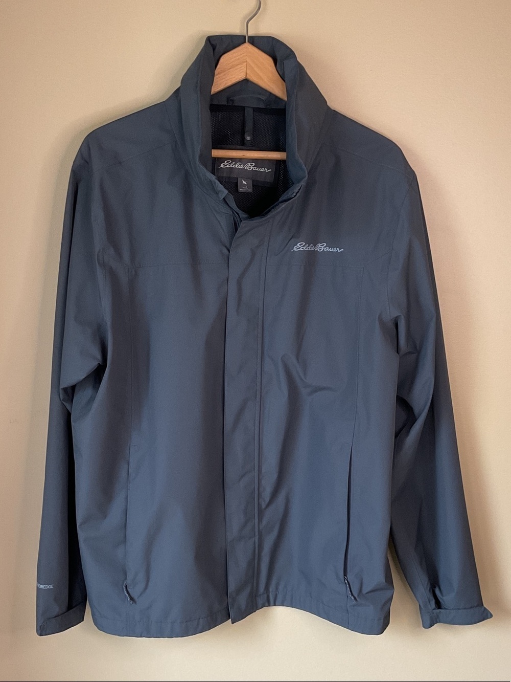 Eddie Bauer Men's Slate-Gray Lightweight Weatheredge Raincoat Size L